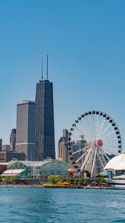 Popular place on Chicago - Navy Pier - CHICAGO, USA - JUNE 11, 2019のeditorial素材