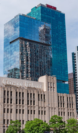Chicago Tribune building at downtown - CHICAGO, USA - JUNE 11, 2019のeditorial素材