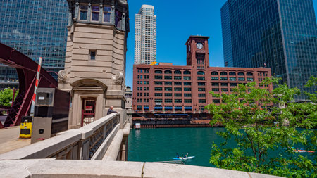 The Bridges over Chicago River - CHICAGO, USA - JUNE 11, 2019のeditorial素材