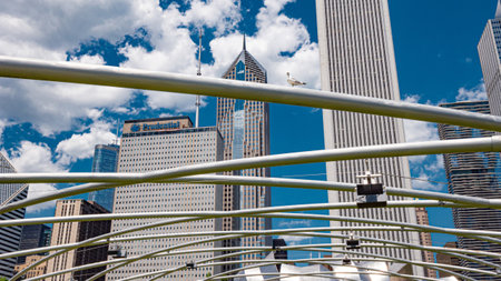 Jay Pritzker Concert Pavilion at Millennium Park in Chicago - CHICAGO, USA - JUNE 11, 2019のeditorial素材