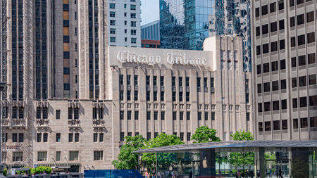 Chicago Tribune building at downtown - CHICAGO, USA - JUNE 11, 2019のeditorial素材