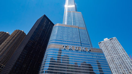 Trump Tower and Hotel in Chicago - CHICAGO, USA - JUNE 11, 2019のeditorial素材