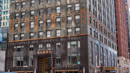 Carbide and Carbon building in Chicago - CHICAGO, USA - JUNE 11, 2019のeditorial素材