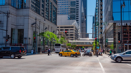 Typical street view in Chicago - CHICAGO, USA - JUNE 11, 2019