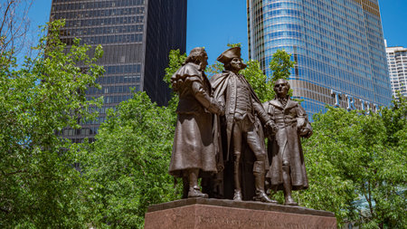 Heald Square Monument in Chicago - CHICAGO, USA - JUNE 11, 2019のeditorial素材