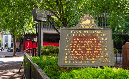 Evan Williams Information board in Louisville - LOUISVILLE, USA - JUNE 14, 2019のeditorial素材