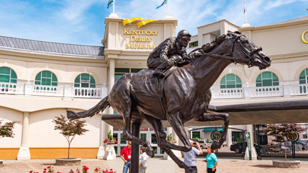 Churchill Downs Horse Race track in Louisville Kentucky - LOUISVILLE, USA - JUNE 14, 2019のeditorial素材