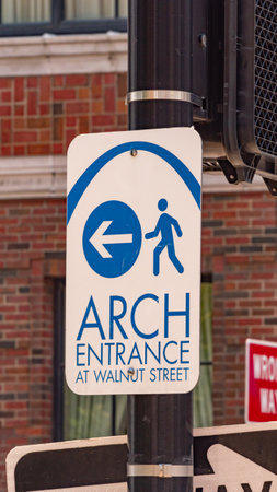 Arch Entrance at Walnut street in St. Louis - SAINT LOUIS. USA - JUNE 19, 2019のeditorial素材