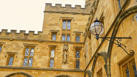 Christ Church Cathedral and Oxford University in Oxford England - OXFORD, ENGLAND - JANUARY 3, 2020のeditorial素材