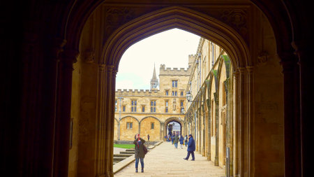 Christ Church Cathedral and Oxford University in Oxford England - OXFORD, ENGLAND - JANUARY 3, 2020