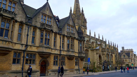 Postcards of Oxford in a souvenir shop - OXFORD, ENGLAND - JANUARY 3, 2020