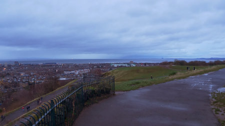 Calton Hill in Edinburgh . a popular place in the city - EDINBURGH, UNITED KINGDOM - JANUARY 10, 2020のeditorial素材