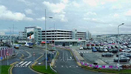 Edinburgh Airport - wide angle view - EDINBURGH, SCOTLAND - JANUARY 10, 2020のeditorial素材