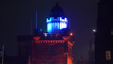 Camera Obscura in Edinburgh by night - EDINBURGH, SCOTLAND - JANUARY 10, 2020のeditorial素材
