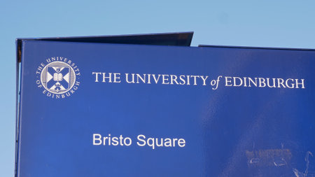 University of Edinburgh - Bristo Square - EDINBURGH, SCOTLAND - JANUARY 10, 2020のeditorial素材