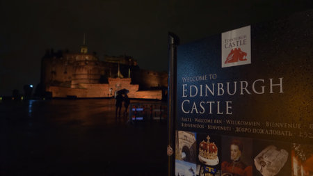 Edinburgh Castle - beautiful night view - EDINBURGH, SCOTLAND - JANUARY 10, 2020のeditorial素材