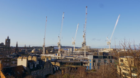 Panoramic view over Edinburgh from Calton Hill - EDINBURGH, SCOTLAND - JANUARY 10, 2020
