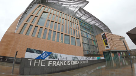 Francis Crick Institute London at St Pancras - wide angle shot - LONDON, ENGLAND - DECEMBER 10, 2019のeditorial素材