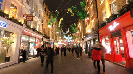 Soho and Carnaby London - LONDON, ENGLAND - DECEMBER 10, 2019のeditorial素材