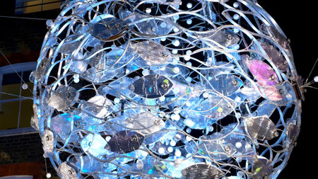 Christmas decoration at Carnaby street in London - LONDON, ENGLAND - DECEMBER 11, 2019のeditorial素材