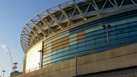 famous Wembley Stadium London - LONDON, ENGLAND - DECEMBER 10, 2019のeditorial素材