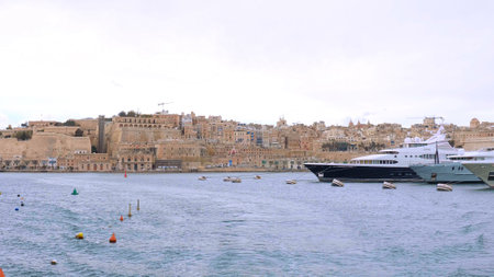 Beautiful Grand Harbour of Valletta Malta - MALTA, MALTA - MARCH 5, 2020のeditorial素材