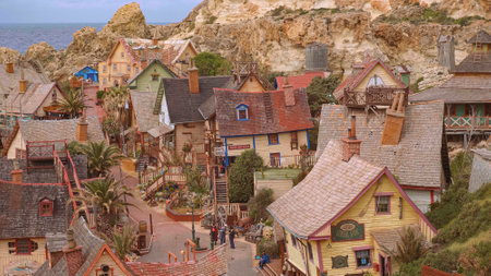 Popeye Village - a popular landmark and former film location in Malta - MALTA, MALTA - MARCH 5, 2020のeditorial素材