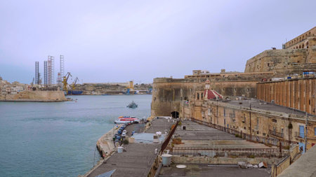 View over Grand Harbour in Valletta - MALTA, MALTA - MARCH 5, 2020のeditorial素材