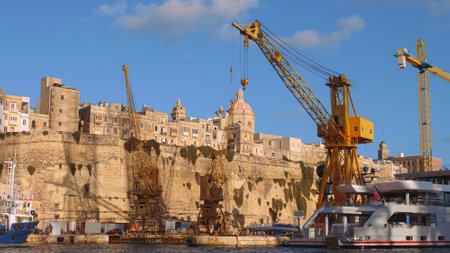 Harbour and Docks of Valletta - MALTA, MALTA - MARCH 5, 2020のeditorial素材