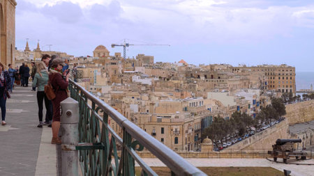 Observation Platform Upper Barrakka Gardens in Valletta Malta - MALTA, MALTA - MARCH 5, 2020のeditorial素材