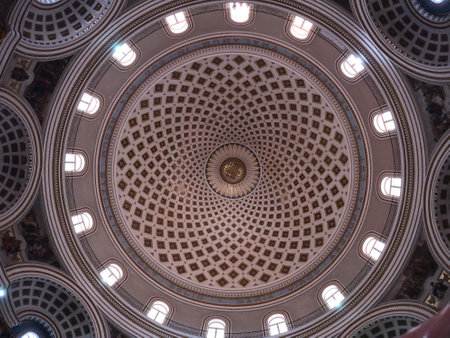 Mosta Rotunda Cathedral on Malta - MOSTA, MALTA - MARCH 5, 2020のeditorial素材