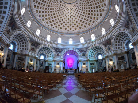Mosta Rotunda Cathedral on Malta - MOSTA, MALTA - MARCH 5, 2020のeditorial素材