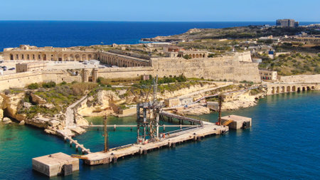 Aerial view over Malta and the city of Valletta - aerial photographyのeditorial素材
