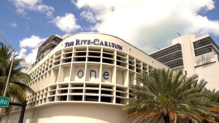 The Ritz Carlton Hotel in Miami Beach - MIAMI, USA APRIL 10, 2016のeditorial素材