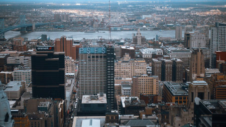 The city of Philadelphia - amazing aerial view - PHILADELPHIA, USA - APRIL 7, 2017のeditorial素材