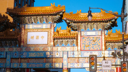 Gate to Chinatown in Washington DC - WASHINGTON, USA - APRIL 8, 2017のeditorial素材