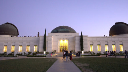 Famous Griffith Oberservatory in Los Angeles - amazing evening view - LOS ANGELES, UNITED STATES - APRIL 21, 2017のeditorial素材