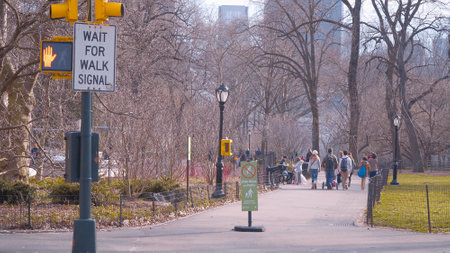Beautiful Central Park in New York - NEW YORK CITY, UNITED STATES - APRIL 2, 2017のeditorial素材