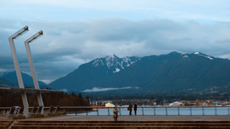 The Vancouver Harbour area at Burrard Landing - CITY OF VANCOUVER, CANADA - APRIL 11, 2017のeditorial素材