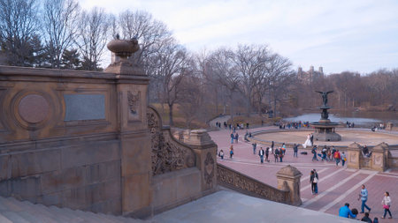 Bethesda Terrace at Central Park New York - NEW YORK CITY, USA - APRIL 2, 2017のeditorial素材