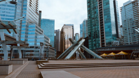 Modern sculpture at Vancouver Convention Center - CITY OF VANCOUVER, CANADA - APRIL 11, 2017のeditorial素材