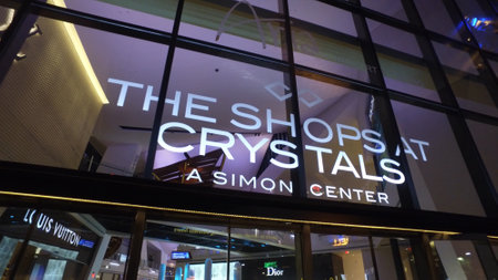 Exclusive shops at Crystals - a modern mall at Las Vegas City Center - LAS VEGAS, USA - APRIL 20, 2017のeditorial素材