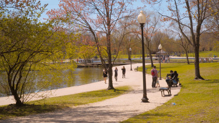 Constitution Gardens in Washington DC - WASHINGTON, UNITED STATES - APRIL 8, 2017のeditorial素材