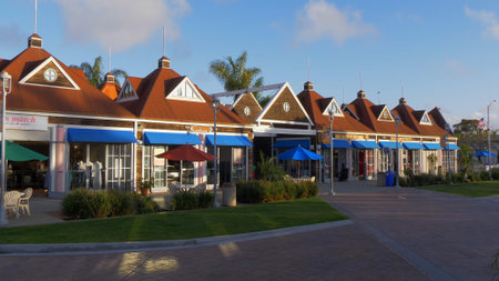 restaurant and cafes at Centennial Park Coronado - CALIFORNIA, USA - MARCH 18, 2019のeditorial素材