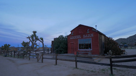 Famous Pioneertown in California in the evening - CALIFORNIA, USA - MARCH 18, 2019のeditorial素材