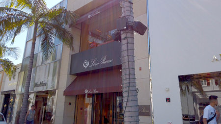 Rodeo Drive in Beverly Hills - exclusive stores - LOS ANGELES, USA - APRIL 1, 2019