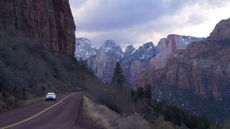 Beautiful Zion Canyon in Utah - UTAH, USA - MARCH 20, 2019のeditorial素材
