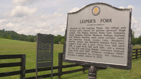 Leipers Fork Information table in Tennessee - LEIPERS FORK, USA - JUNE 17, 2019
