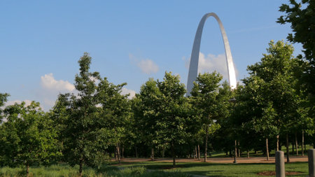 Gateway Arch Park in Saint Louis - ST. LOUIS, UNITED STATES - JUNE 19, 2019のeditorial素材