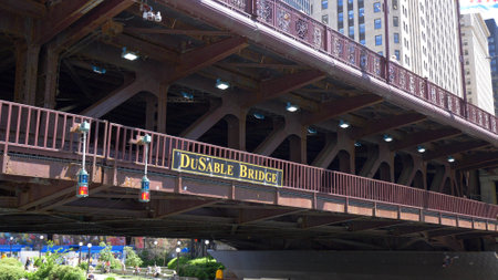 DUNITED STATESble Bridge in Chicago - CHICAGO. UNITED STATES - JUNE 11, 2019のeditorial素材